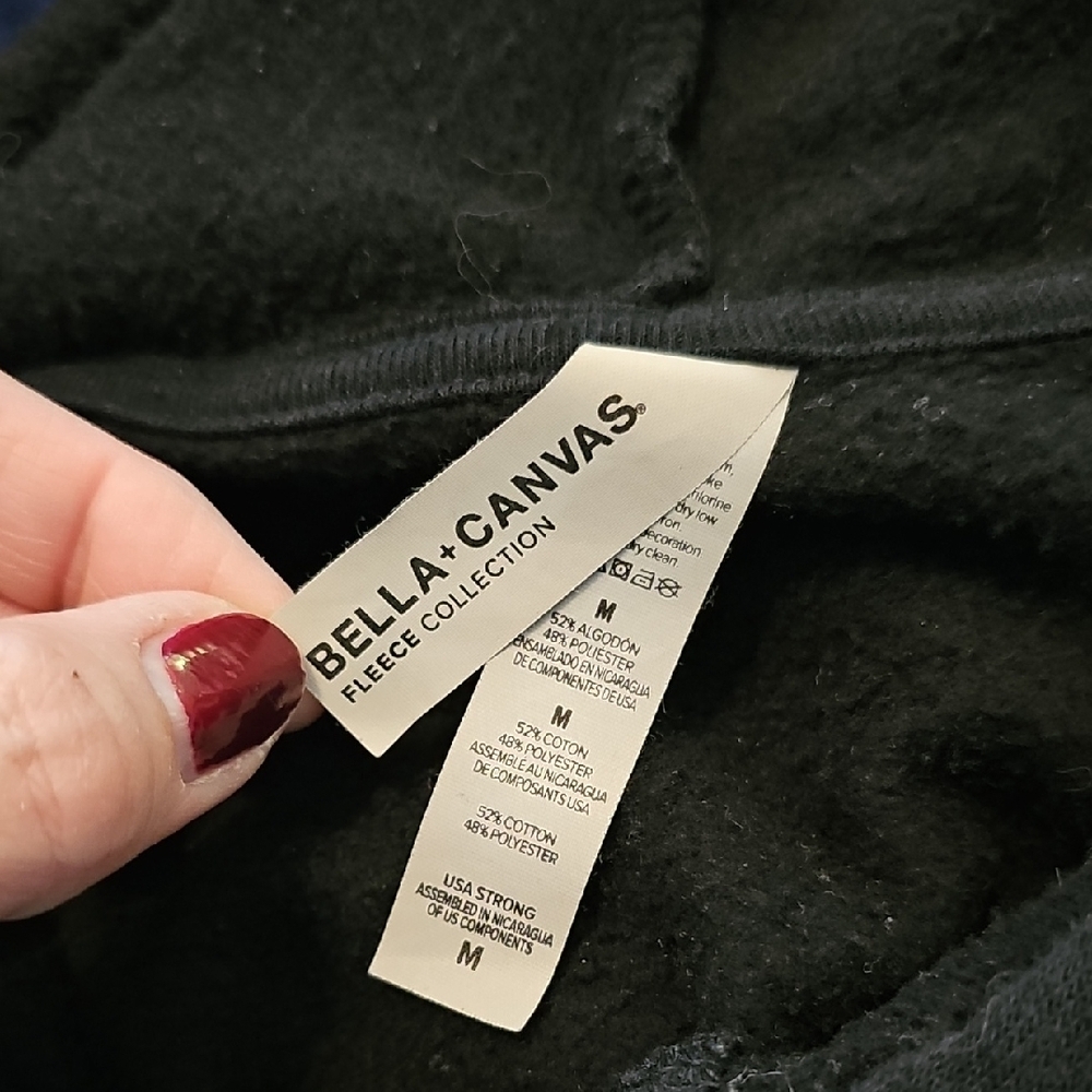 Bella Canvas "Hoodie Weather" Black Sweatershirt, Womens Medium - Picture 4 of 4